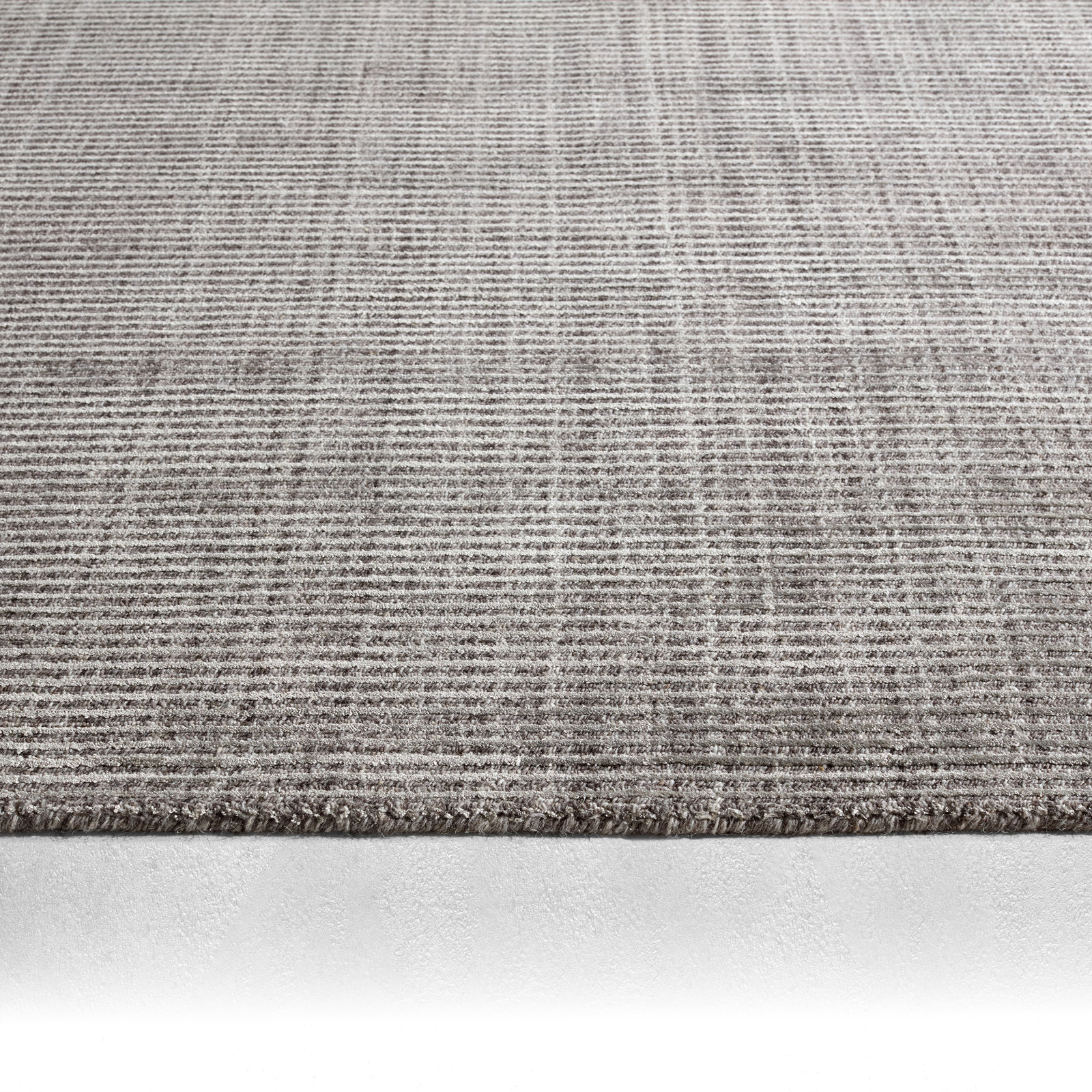 Elroy Taupe Hand-Woven Striped Rug, Rectangle 5' x 8'