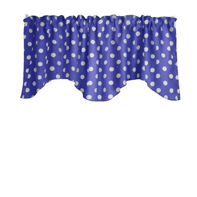 Cotton Blend Polka Dots Scalloped Window Pelmet