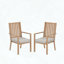 Ensemble de 2 chaises de patio en aluminium toutes saisons de 23 pouces avec finition kaki d'aspect bois-2140937114