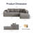 Compressed Chenille Chaise Skeletonless Sofa - No Assembly, High-Density Sponge, Space-Saving Design for Apartments & Living Rooms