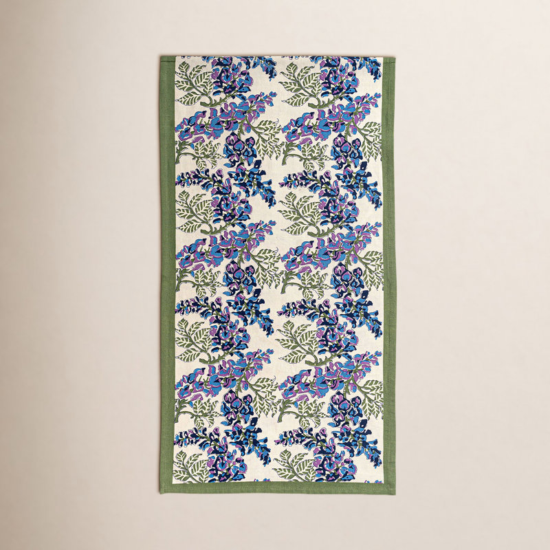 Kappa Rectangular Table Runner, 90" x 16", Blue/Green