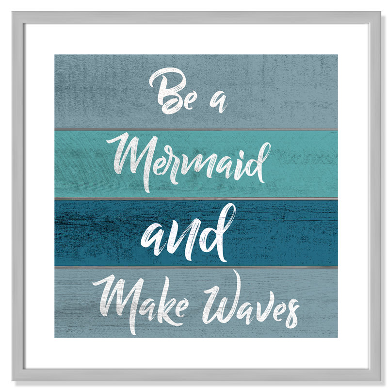 «Be a Mermaid», art, H 23,5 po x l 23,5 po x P 1,19 po, Encadré de boîte argent