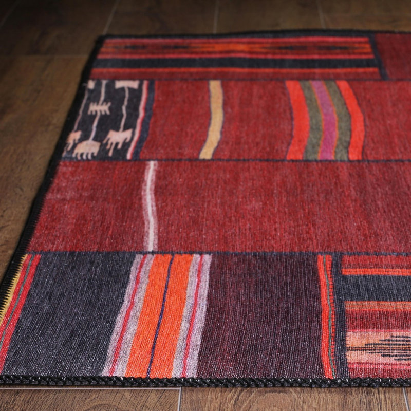 Luxurious Machine Washable Area Rug, 4.9 x 7.5 Feet, 100% Polyester, 1850 g/m², Pile Height: 0.2 inches | Eco-Friendly Recycled Poly Cotton Backing | Perfect for Living Room & Bedroom, Soft and Durable Design