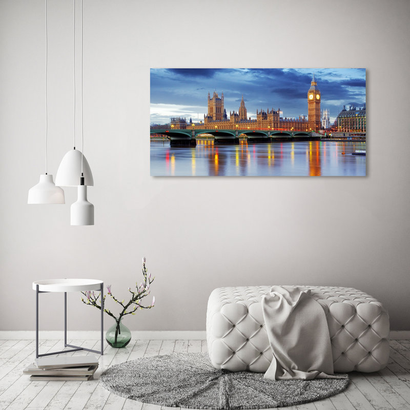 River Thames London - Print, Canvas, 60cm H x 120cm W x 2cm D