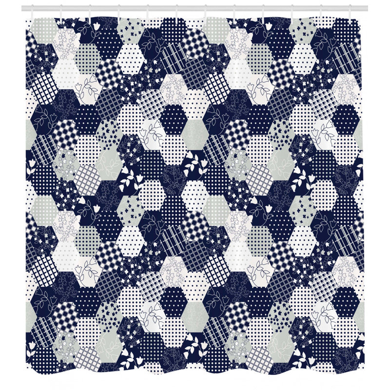 Shower Curtain with Hooks Included, 69" H x 105" W