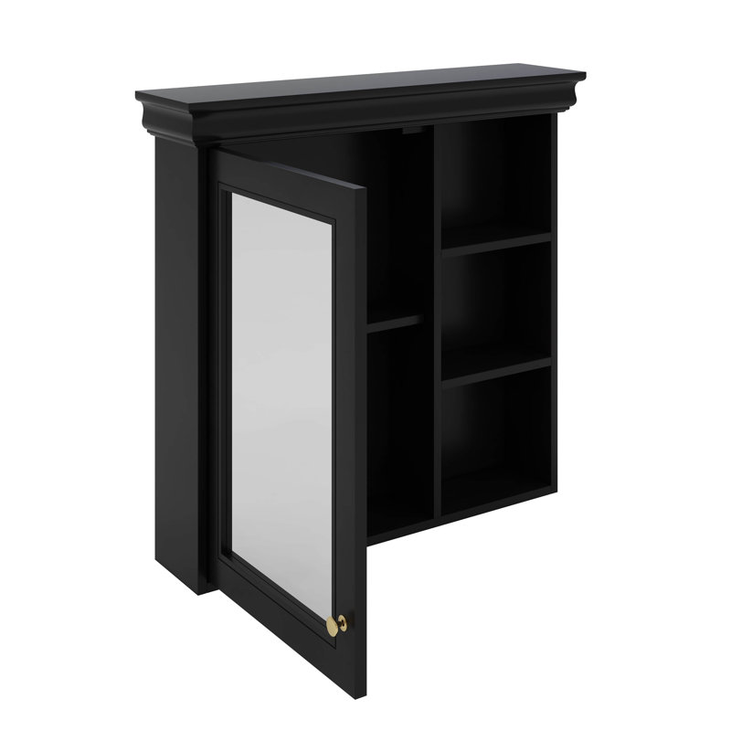 Armoire à pharmacie de salle de bain avec miroir-Organisateur de rangement mural au-dessus de la toilette, armoire à miroir blanche
