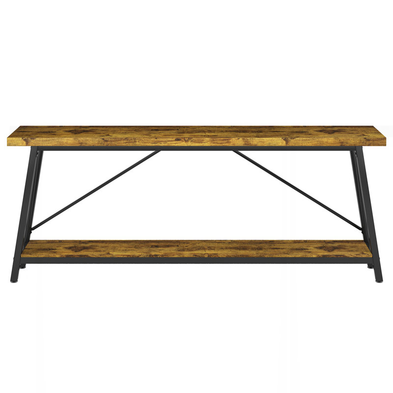 70.9" Extra Long Sofa Table, Rustic Brown/Black, Rustic Brown