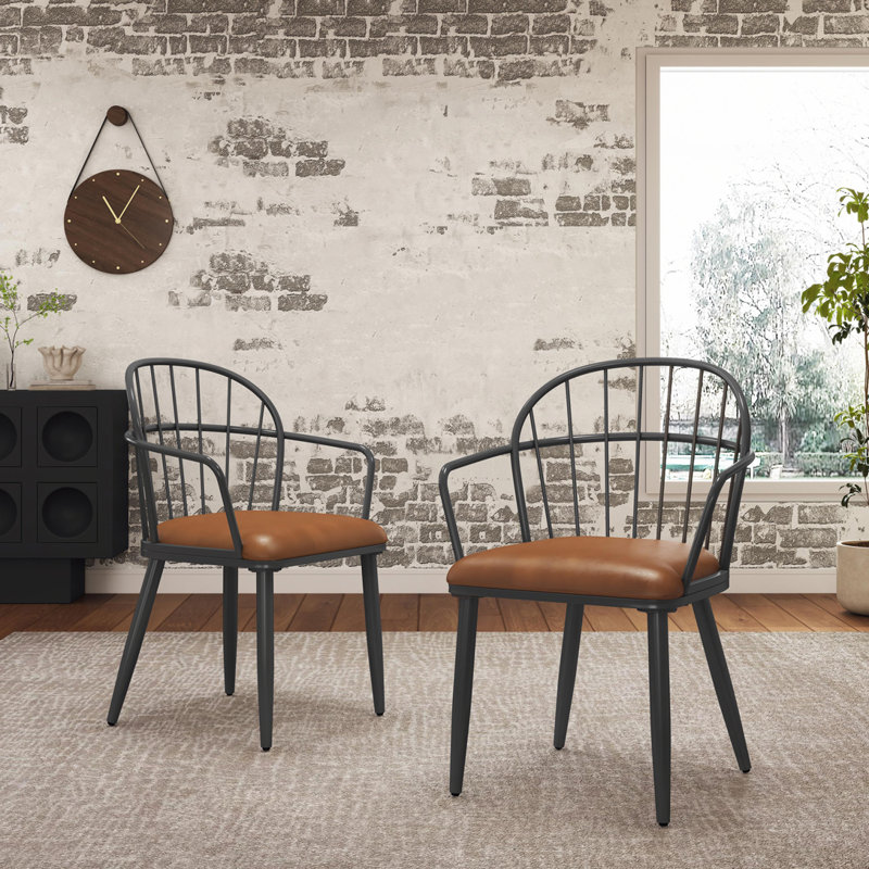 Outdoor Patio Dining Chair With Metal Legs