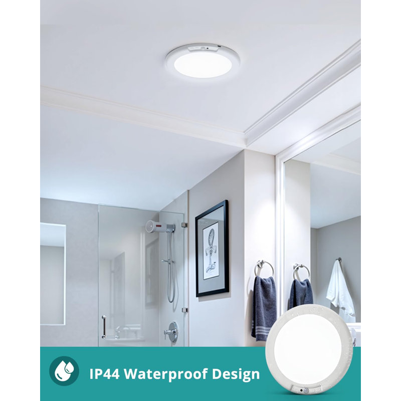 Battery Operated Ceiling Light Rechargeable Motion Sensor Lamp Indoor Wireless Shower Light With Remote 3000K 4500K 6500K 7.48In Dimmable Timing Motion Activated Light