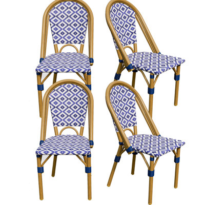 Kasie Polyethylene (PE) Wicker Wicker Outdoor Dining Side Chair (Set of 4)