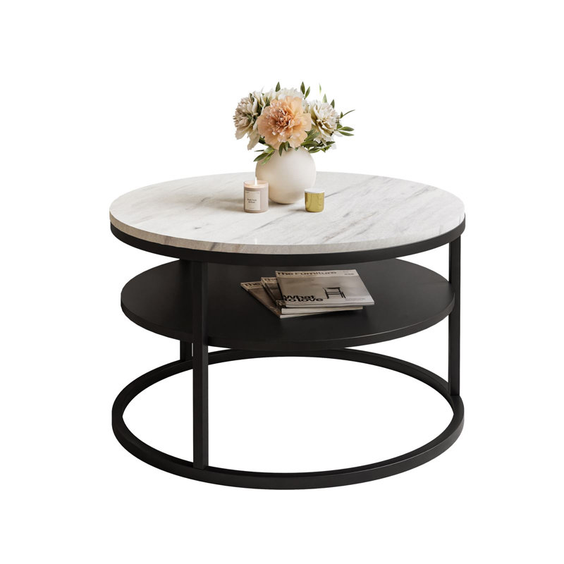 McLellen Frame Coffee Table with Storage, Black