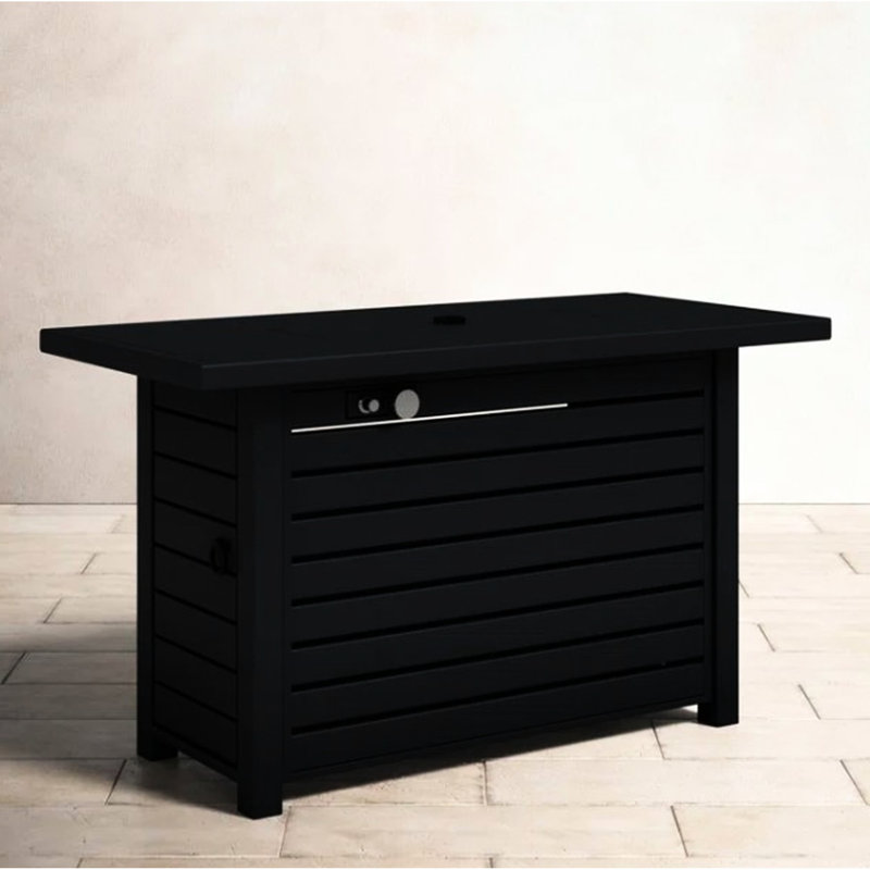 Propane/natural Gas Outdoor Fire Pit Table - Lid Included, 8-hour Burn, 50000 , Steel, Black Finish, Garden Use With Burning, Gas, Black,