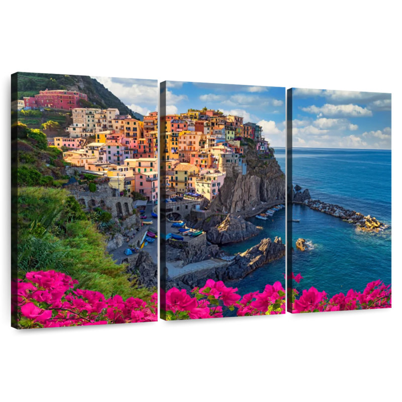 Gillard Bougainvillea à Manarola, H 32 po x l 50 po