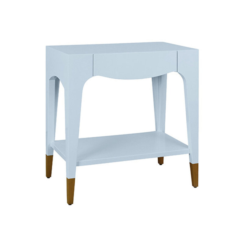 Solid Wood End Table, 29.4"H x 28"W x 18"D, Light Blue