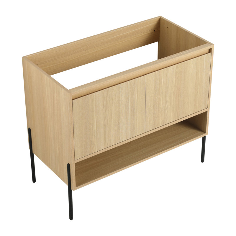 Meuble-lavabo autoportant de 36 pouces avec 2 portes d'armoire à fermeture douce, conception moderne et durable pour un rangement amélioré