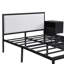 Lit plateforme en métal avec tablettes de rangement-836789625-836789607