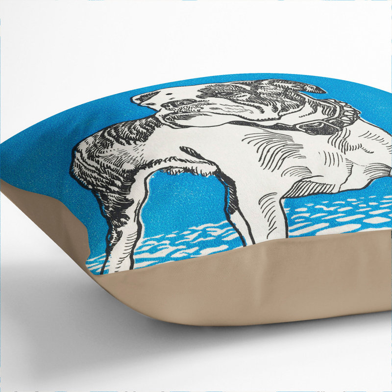 Bulldog Square Throw Cushion, 55cm H x 55cm W x 20cm D, Stone
