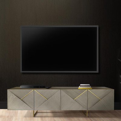 Bahtie 199cm Wide Wooden TV Stand for TVs up to 88", 4 Door Cabinet Entertainment Unit for Living Room