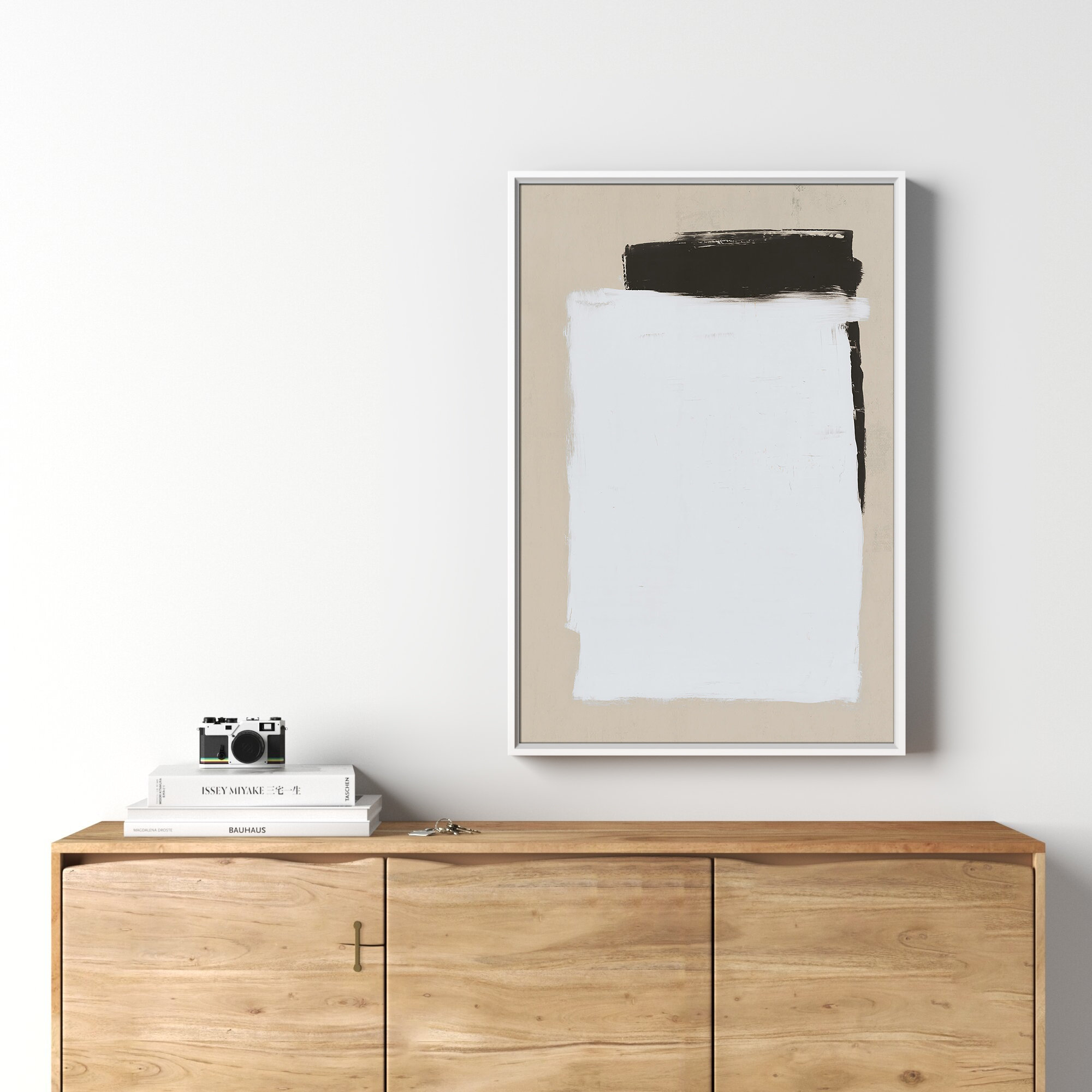 Two Mirrors, White, Framed Canvas, 37.5" H x 25.5" W