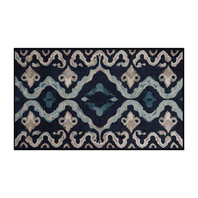 Machine Washable Grey Area Rug