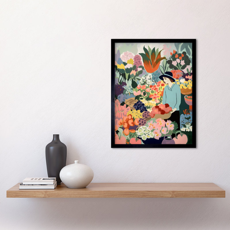 Alassandra Danish Pastel Aesthetic Flower Market Watercolour Bouquet - Single Picture Frame Print