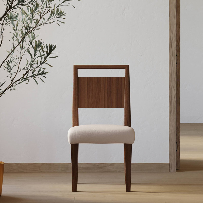 Deux chaises de table de cuisine Mid-Century modernes en bois brun