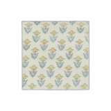 Block Print Handmade Silk and Wool Area Rug