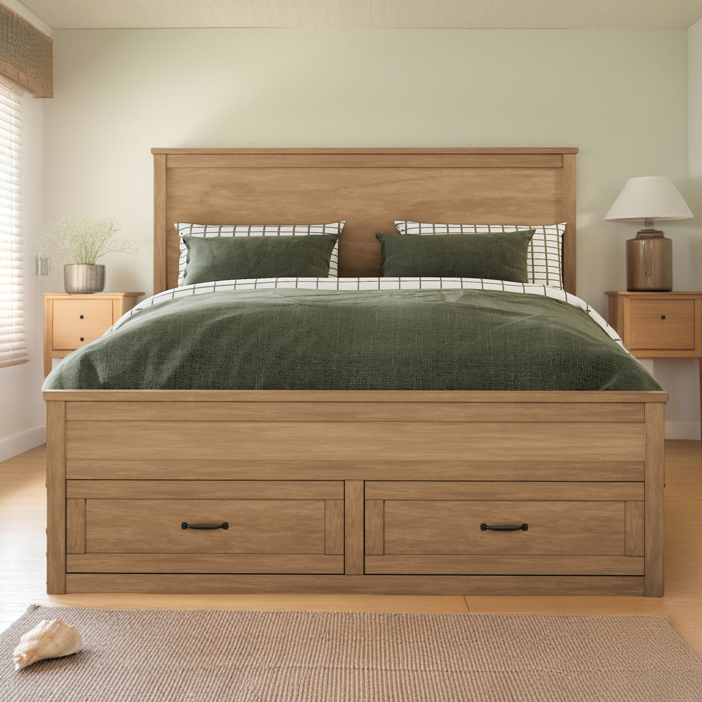 Lark Manor™ Seadrift Queen Size Storage Bed - Modern Wood Platform Bed ...
