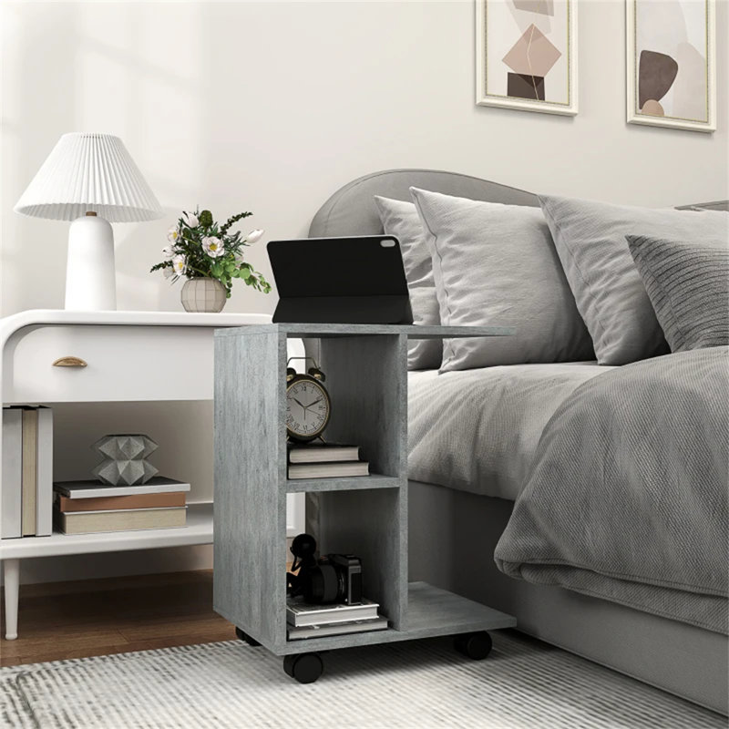35cm W Manufactured Wood Bedside Table, Grey