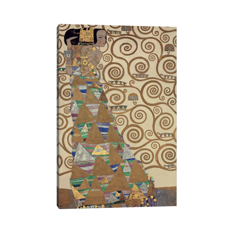 Expectation by Gustav Klimt - Wrapped Canvas Painting, 66.04 cm H x 45.72 cm W x 1.91 cm D