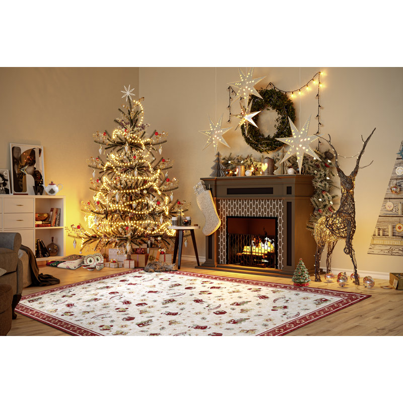 Toy's Delight Nostalgic Shine Design rug for the living room, dining room or hallway, Rectangle 160 x 230cm, White / opaline