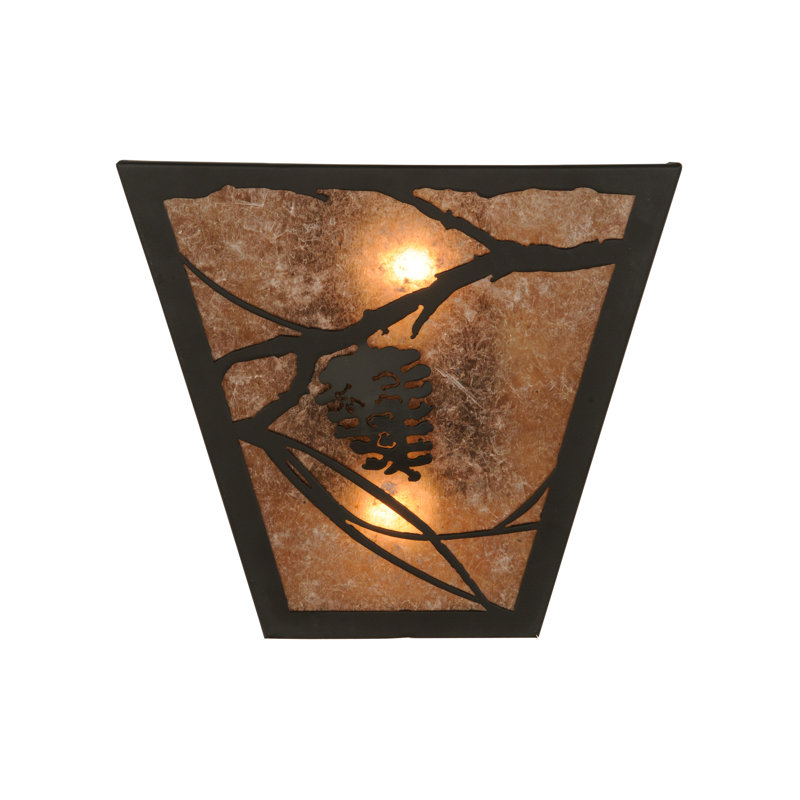 2 - Light Flush Mounted Sconce, Mahogany Bronze