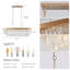 Lustre en cristal ajustable, structure en fer, style industriel moderne, pour salon, cuisine ou chambre à coucher - Doré