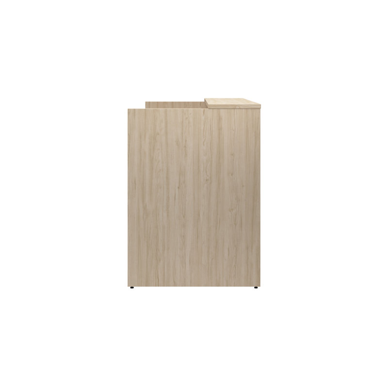 Natural Elm Adjustable Height Reception Desk with Shelf