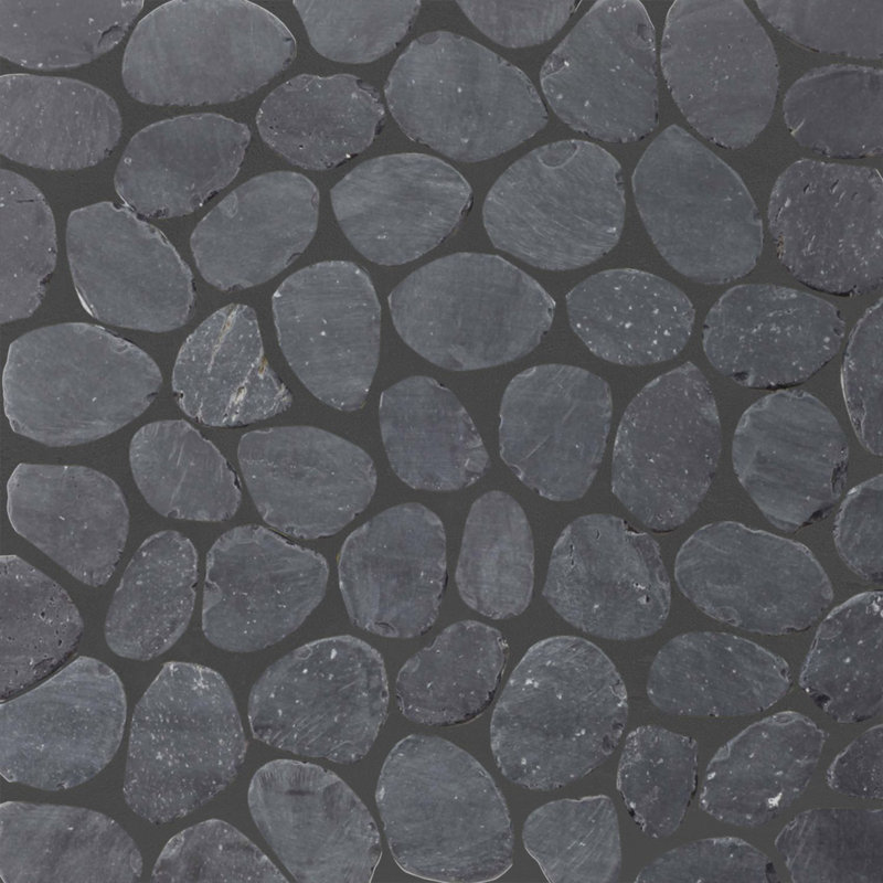 Hawaii 12" x 12" Natural Stone Pebbles Mosaic Wall & Floor Tile, Charcoal