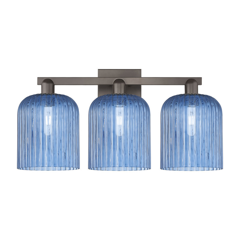 Bridal Veil 3 - Light Vanity Light, Blue / Oil Rubbed Bronze