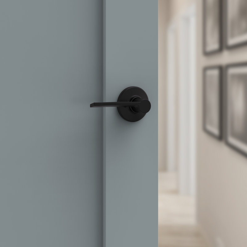 Ladera Round Half-Dummy Lever, Matte Black, Right