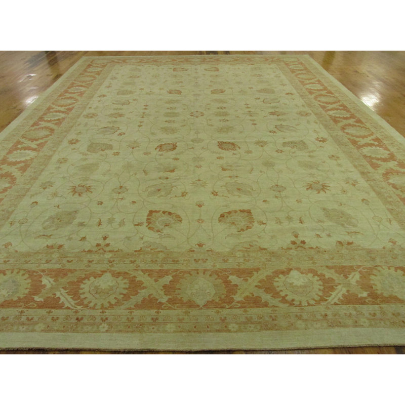 Tapis de zone en laine 16 pi 6 po x 22 pi 8 po one-of-kind noué la crème Huntingdon