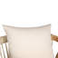 Tabouret d'extérieur Delfina en eucalyptus naturel avec coussin crème