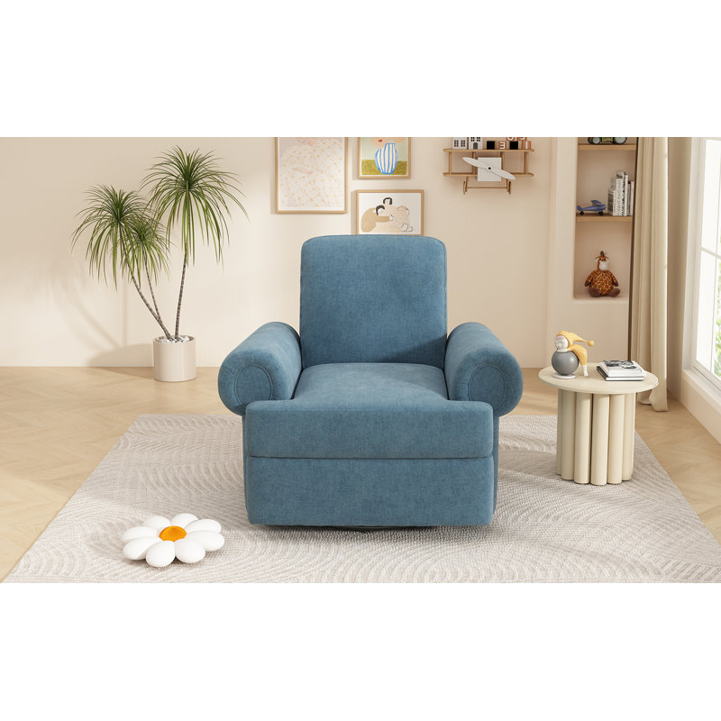 Fauteuil inclinable manuel pivotant avec dossier réglable, Bleu