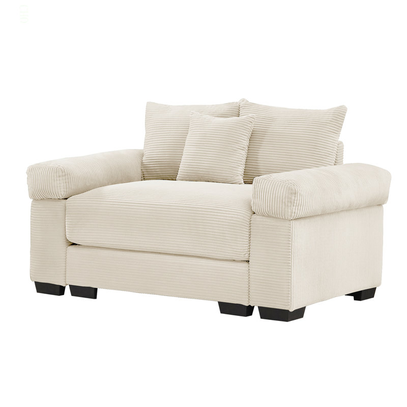 Canapé modulaire surdimensionné 54,3 po Cloud, Velours côtelé crème