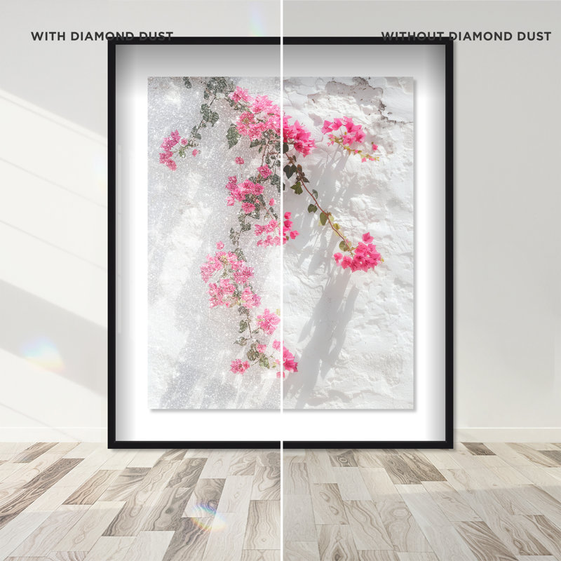 Santorini Blush Print by Oliver Gal, 17.5"H x 21.5"W, Black Shadowbox