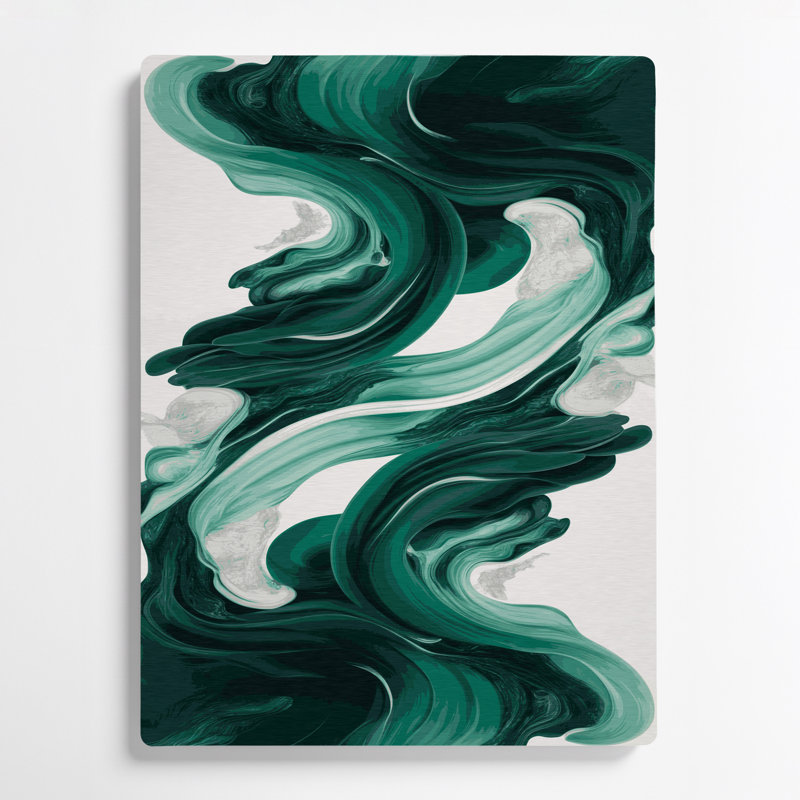 Abstract Landscape 44 Green Metal Wall Art, 20" H x 24" W