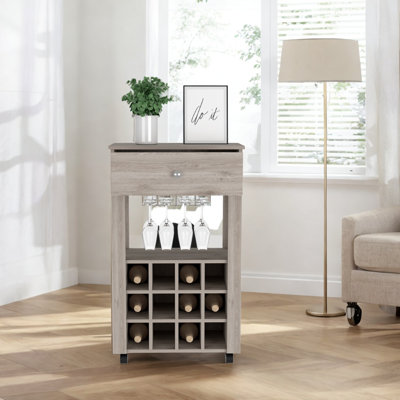 Chariot-bar en bois Kemilola