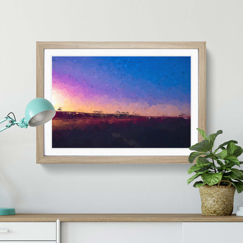 Sand Dunes in Australia in Abstract - Picture Frame Graphic Art Print, 60cm H x 91cm W x 2cm D, Oak