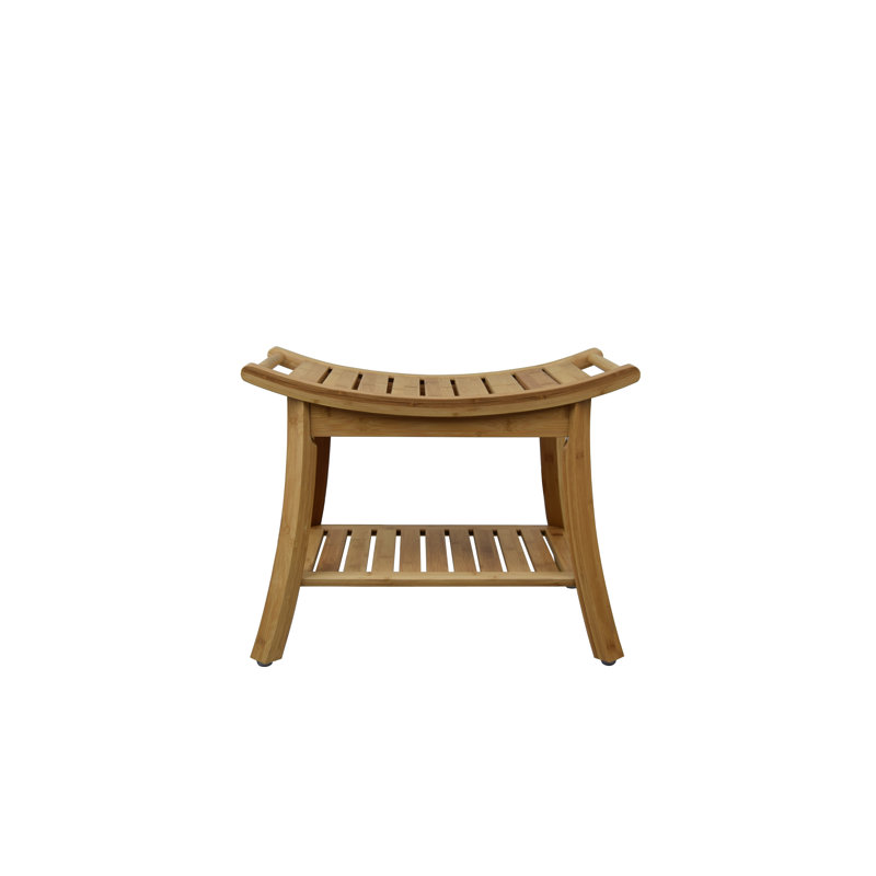 Kyoto Natural Bamboo 24'' Shower and Entryway Bench with Grip Arms