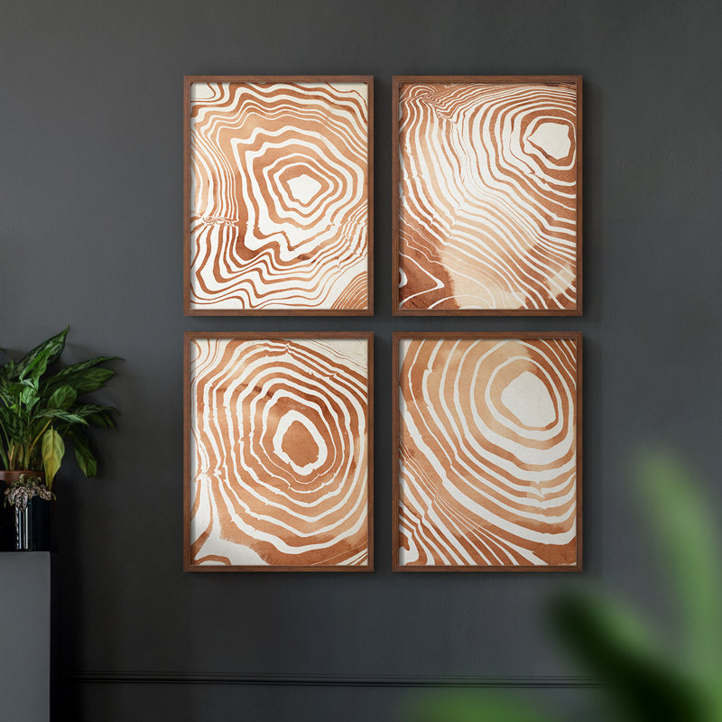 «Sandstone Peel II», 4 pièces sur papier, Noir, H 14 po x l 44 po