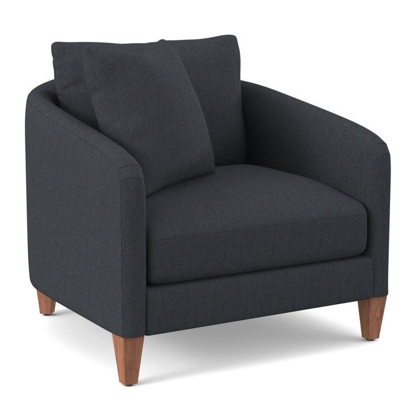 Fauteuil en polyester de 38 po de largeur, Chenille navale céleste