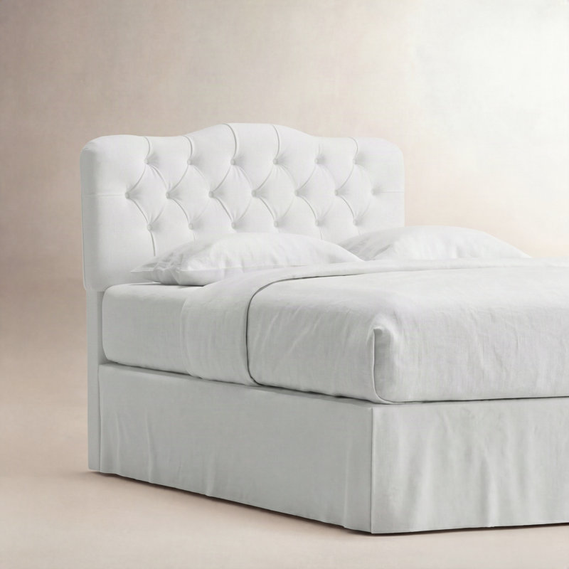 Michaela Upholstered Headboard, White Performance Twill, Twin
