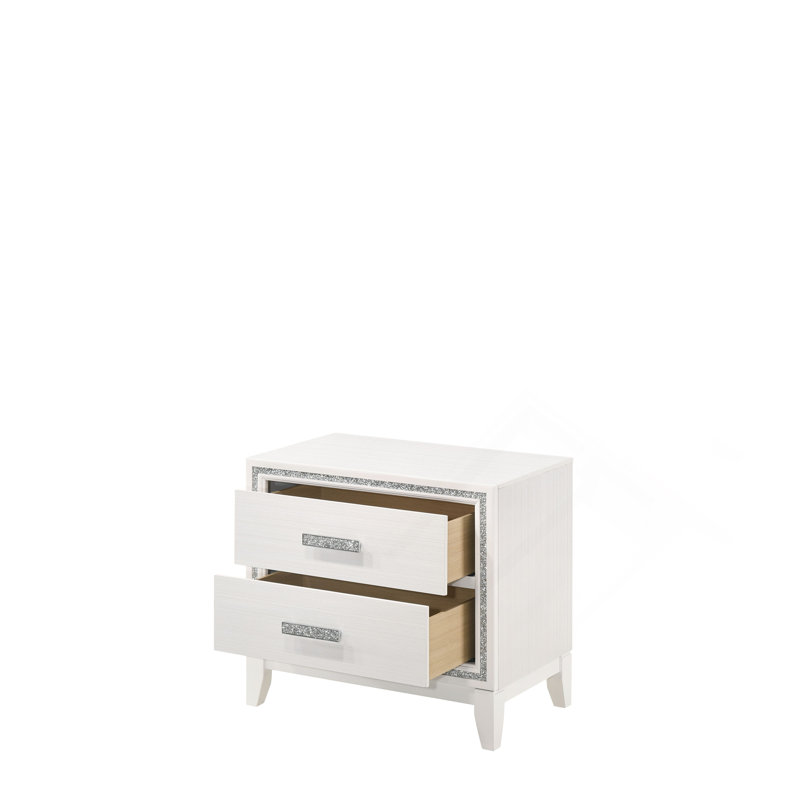 Haiden White Finish Nightstand, White